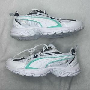 PUMA Women's Milenio Tech Running Outdoors Gym Shoes White Gray Green Nwob Sz 10